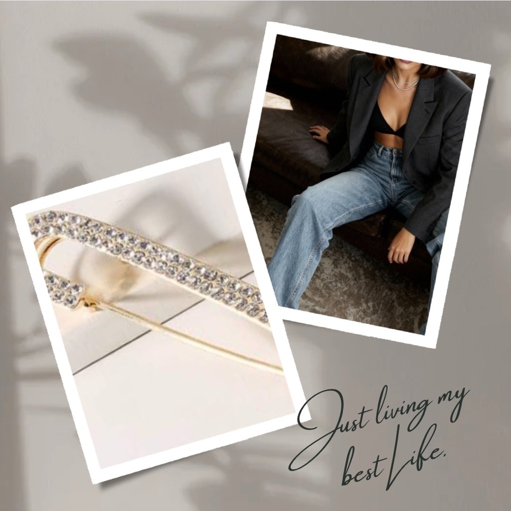 Elegant Gold and Silver Crystal Brooch